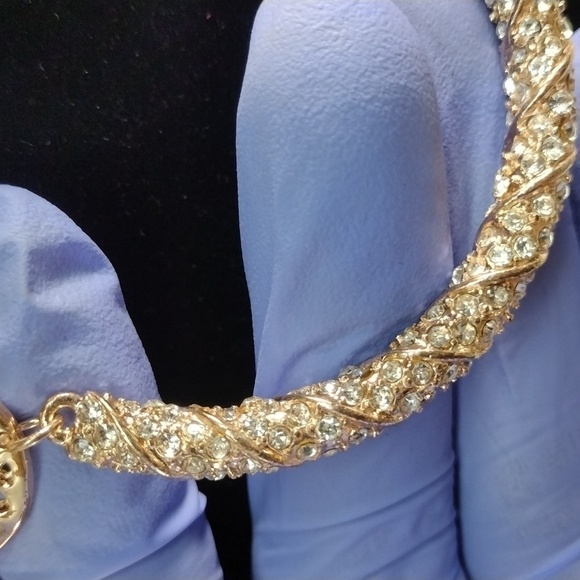 Rose Gold Necklace - Sparkling Swarovski Crystal Elements – Womens Chic Jewelry - Picture 4 of 8